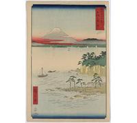 YIMACBJXX Célèbre Impressions sur Toile Image D'illustration au large de la péninsule de Miura par Utagawa Hiroshige Art Mural Classique Pour la Décoration Murale 60x90cm