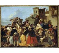 YIMACBJXX Célèbre Impressions sur Toile Image D'illustration Branding It Like a Trophee Au Carnaval de Venise par Domenico Tiepolo Art Mural Classique Pour la Décoration Murale 60x90cm