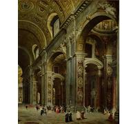 YIMACBJXX Célèbre Impressions sur Toile Image D'illustration Cardinal Melchior De Polignac en visite à Saint-Pierre par Paolo Pannini Art Mural Classique Pour la Décoration Murale 60x90cm