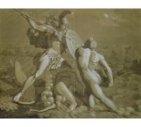 YIMACBJXX Célèbre Impressions sur Toile Image D'illustration Combat d'Achille avec le fleuve Scamandre de Philipp Otto Runge Art Mural Classique Pour la Décoration Murale 60x90cm