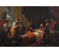 YIMACBJXX Célèbre Impressions sur Toile Image D'illustration Erasistrate le médecin découvre l'amour d'Antiochus pour Stratonice par Benjamin West Art Mural Classique Pour la Décoration Murale 60x90cm