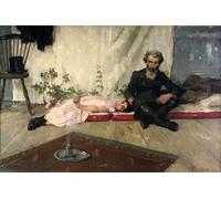 YIMACBJXX Célèbre Impressions sur Toile Image D'illustration Fête Juive d'Hélène Schjerfbeck Art Mural Classique Pour la Décoration Murale 60x90cm