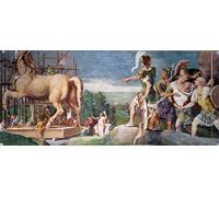 YIMACBJXX Célèbre Impressions sur Toile Image D'illustration la construction de l'animal en bois de Troie par Giulio Romano Art Mural Classique Pour la Décoration Murale 60x90cm
