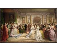 YIMACBJXX Célèbre Impressions sur Toile Image D'illustration la cour républicaine par Daniel Huntington Art Mural Classique Pour la Décoration Murale 60x90cm
