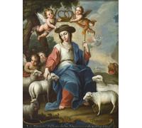 YIMACBJXX Célèbre Impressions sur Toile Image D'illustration La Divine Bergère de Miguel Cabrera Art Mural Classique Pour la Décoration Murale 60x90cm