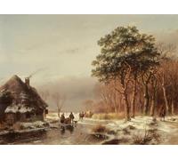 YIMACBJXX Célèbre Impressions sur Toile Image D'illustration la lisière de la forêt d'Andreas Schelfhout Art Mural Classique Pour la Décoration Murale 60x90cm
