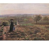 YIMACBJXX Célèbre Impressions sur Toile Image D'illustration la Route de Rouen les Hauteurs de Lhautil Pontoise de Camille Jacob Pissarro Art Mural Classique Pour la Décoration Murale 60x90cm