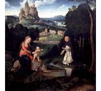 YIMACBJXX Célèbre Impressions sur Toile Image D'illustration la Vierge et l'Enfant Jésus avec un frère dominicain par Joos Van Cleve Art Mural Classique Pour la Décoration Murale 60x90cm