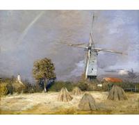 YIMACBJXX Célèbre Impressions sur Toile Image D'illustration le grand moulin et l'arc en ciel de Jean charles Cazin Art Mural Classique Pour la Décoration Murale 60x90cm