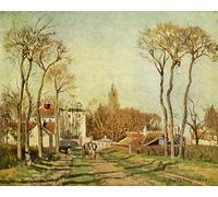 YIMACBJXX Célèbre Impressions sur Toile Image D'illustration L'entrée d'un village de Camille Jacob Pissarro Art Mural Classique Pour la Décoration Murale 60x90cm