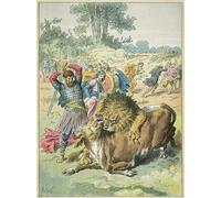 YIMACBJXX Célèbre Impressions sur Toile Image D'illustration Pépin le Bref Au Champ de Mars Terrasse le Lion de Frédéric Théodore Lix Art Mural Classique Pour la Décoration Murale 60x90cm