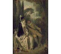 YIMACBJXX Célèbre Impressions sur Toile Image D'illustration Repos Gracieux de Jean Antoine Watteau Art Mural Classique Pour la Décoration Murale 60x90cm
