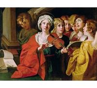 YIMACBJXX Célèbre Impressions sur Toile Image D'illustration Sainte Cécile avec un chœur de Domenichino Art Mural Classique Pour la Décoration Murale 60x90cm