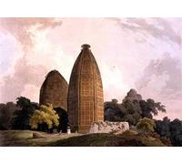 YIMACBJXX Célèbre Impressions sur Toile Image D'illustration Temples hindous à Bindrapund sur la rivière Jumna par un artiste célèbre Art Mural Classique Pour la Décoration Murale 60x90cm