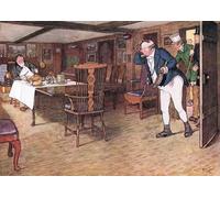 YIMACBJXX De Célèbres Tableaux Affiche Mur Art Oeuvre d'art Tableau À la table était assis M. Tupman ressemblant à un homme par Cecil Charles Windsor Aldin Pour la Décoration du Salon 60x90cm