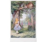 YIMACBJXX De Célèbres Tableaux Affiche Mur Art Oeuvre d'art Tableau Alice et le chat du Cheshire Les aventures d'Alice dans De l'autre côté du miroir de Tenniel Pour la Décoration du Salon 60x90cm