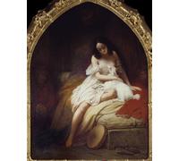 YIMACBJXX De Célèbres Tableaux Affiche Mur Art Oeuvre d'art Tableau Esmeralda Représentation du personnage de Notre Dame de Paris par Charles Auguste Steuben Pour la Décoration du Salon 60x90cm