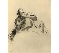 YIMACBJXX De Célèbres Tableaux Affiche Mur Art Oeuvre d'art Tableau Femme assise adolescent obliquement d'en bas par Battista Impression Peinture Huile Pour la Décoration du Salon 60x90cm