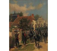 YIMACBJXX De Célèbres Tableaux Affiche Mur Art Oeuvre d'art Tableau Gendarmes Dordonnance par Jean Baptiste Edouard Detaille Impression Peinture Huile Pour la Décoration du Salon 60x90cm