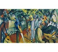 YIMACBJXX De Célèbres Tableaux Affiche Mur Art Oeuvre d'art Tableau Jardin zoologique I par August Macke Impression Peinture Huile Pour la Décoration du Salon 60x90cm
