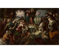 YIMACBJXX De Célèbres Tableaux Affiche Mur Art Oeuvre d'art Tableau la résurrection de Lazare de Domenico Robusti Tintoret Impression Peinture Huile Pour la Décoration du Salon 60x90cm