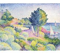 YIMACBJXX De Célèbres Tableaux Affiche Mur Art Oeuvre d'art Tableau la route sur la cote d'Henri Edmond Cross Impression Peinture Huile Pour la Décoration du Salon 60x90cm