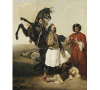 YIMACBJXX De Célèbres Tableaux Affiche Mur Art Oeuvre d'art Tableau le Giaour Conquérant de Hassan par Emile Jean Horace Vernet Impression Peinture Huile Pour la Décoration du Salon 60x90cm