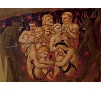 YIMACBJXX De Célèbres Tableaux Affiche Mur Art Oeuvre d'art Tableau le Jugement dernier des damnés en enfer de Fra Angelico Impression Peinture Huile Pour la Décoration du Salon 60x90cm