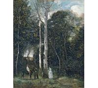 YIMACBJXX De Célèbres Tableaux Affiche Mur Art Oeuvre d'art Tableau le Parc Des Animal à Port-marly par Jean Baptiste Camille Corot Impression Peinture Huile Pour la Décoration du Salon 60x90cm