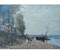 YIMACBJXX De Célèbres Tableaux Affiche Mur Art Oeuvre d'art Tableau le remorqueur sur le Loing Saint Mammès par Alfred Sisle Impression Peinture Huile Pour la Décoration du Salon 60x90cm