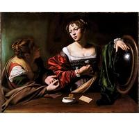 YIMACBJXX De Célèbres Tableaux Affiche Mur Art Oeuvre d'art Tableau Marthe et Marie-Madeleine de Michel-Ange Merisi Caravaggio Impression Peinture Huile Pour la Décoration du Salon 60x90cm