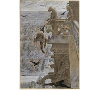 YIMACBJXX De Célèbres Tableaux Affiche Mur Art Oeuvre d'art Tableau Notre-Dame de Paris de Luc Olivier Merson Impression Peinture Huile Pour la Décoration du Salon 60x90cm