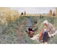 YIMACBJXX De Célèbres Tableaux Affiche Mur Art Oeuvre d'art Tableau Notre pain quotidien par Anders Leonard Zorn Impression Peinture Huile Pour la Décoration du Salon 60x90cm