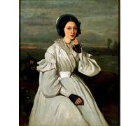 YIMACBJXX De Célèbres Tableaux Affiche Mur Art Oeuvre d'art Tableau Portrait de Louise Claire Sennegon Future Madame Charmois. par Jean Baptiste Camille Corot Pour la Décoration du Salon 60x90cm