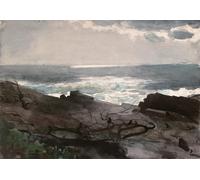 YIMACBJXX De Célèbres Tableaux Affiche Mur Art Oeuvre d'art Tableau Sunshine and Shadow Prout's Neck par Winslow Homer Impression Peinture Huile Pour la Décoration du Salon 60x90cm