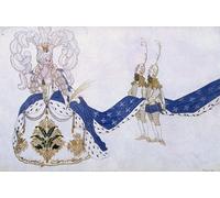 YIMACBJXX De Célèbres Tableaux Affiche Mur Art Oeuvre d'art Tableau Tableau sur toile pour la reine et ses pages par Leon Bakst Impression Peinture Huile Pour la Décoration du Salon 60x90cm