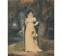 YIMACBJXX De Célèbres Tableaux Affiche Mur Art Oeuvre d'art Tableau un paysage avec un portrait d'une dame en pied tenant un chapeau par Richard Westall Pour la Décoration du Salon 60x90cm