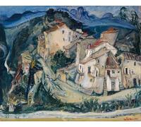YIMACBJXX De Célèbres Tableaux Affiche Mur Art Oeuvre d'art Tableau Vue de Cagnes par Chaim Soutine Impression Peinture Huile Pour la Décoration du Salon 60x90cm