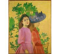 YIMACBJXX De Célèbres Tableaux Decoration Toile Graffiti Art Mural Deux Jeunes Filles Printemps d'Aristide Maillol Toile Wall Art Pour les Décorations pour la Maison 60x90cm