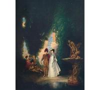YIMACBJXX De Célèbres Tableaux Decoration Toile Graffiti Art Mural la Fontainee Siècle par Jean Antoine Watteau Toile Wall Art Pour les Décorations pour la Maison 60x90cm