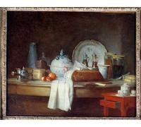 YIMACBJXX De Célèbres Tableaux Decoration Toile Graffiti Art Mural la table de bureau ou les débris d'un Luner tableau de Jean Baptiste Simeon Chardin Pour les Décorations pour la Maison 60x90cm