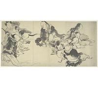 YIMACBJXX De Célèbres Tableaux Decoration Toile Graffiti Art Mural les six maîtres poètes de Katsushika Hokusai Toile Wall Art Pour les Décorations pour la Maison 60x90cm
