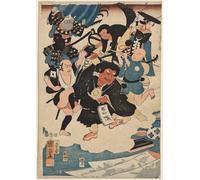 YIMACBJXX De Célèbres Tableaux Decoration Toile Graffiti Art Mural l'étrange occurrence d'Ukiyo Matahei et ses célèbres peintures d'Utagawa Kuniyoshi Pour les Décorations pour la Maison 60x90cm