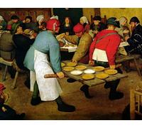 YIMACBJXX De Célèbres Tableaux Decoration Toile Graffiti Art Mural Mariage paysan Bauernhochzeit de Pieter Bruegel l'Ancien Toile Wall Art Pour les Décorations pour la Maison 60x90cm
