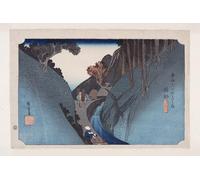 YIMACBJXX De Célèbres Tableaux Decoration Toile Graffiti Art Mural Montagne Okabe Utsu par Utagawa Hiroshige Toile Wall Art Pour les Décorations pour la Maison 60x90cm
