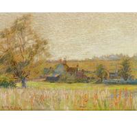 YIMACBJXX De Célèbres Tableaux Decoration Toile Graffiti Art Mural Paysage d'été avec une ferme au-delà par Walter Bonner Gash Toile Wall Art Pour les Décorations pour la Maison 60x90cm