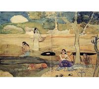 YIMACBJXX De Célèbres Tableaux Decoration Toile Graffiti Art Mural Tableau Tahitische de Paul Gauguin Toile Wall Art Pour les Décorations pour la Maison 60x90cm