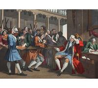 YIMACBJXX Decoration Toile Graffiti Art Mural l'apprenti industrieux Alderman de Londres l'oisif destitué devant lui par William Hogarth Pour les Décorations pour la Maison 60x90cm