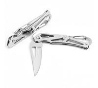 YiMai Couteau Pliant, 2 pièces Mini Couteau de Poche Portable EDC pour Porte-clés, Camping, Déballage par Coursier (Argenté)