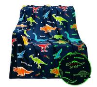 YIMAISZQ Couverture Dinosaur Glow in The Darket Dino Throw Boys Girls Birthday Decor pour L'âge Adolescents Jet-1-120x150 Cm